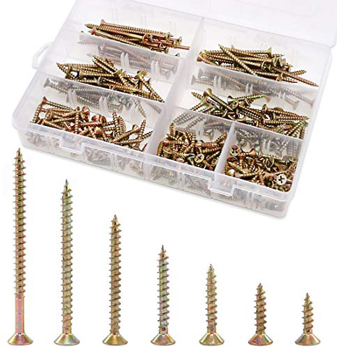 Rustark 280Pcs M4 Phillips Bugle Head Coarse Thread Drywall Screw Self Tapping Wood Screws Assortment Kit Ideal for Drywall Sheetrock - Zinc Plated Carbon Steel