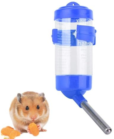 Hamster Wasserflasche Nagertrinkflasche No Drip Tieren Trinkflasche Nager Trinkautomat Sippy Kleintier Auto Wasserspender für Hamster Hedgehog Sugar Glider Rat Mäuse(Blau)