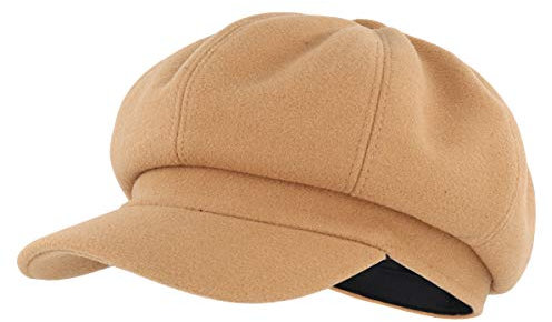 Gisdanchz Berretto Donna Invernale Lana Cappello Cammello Newsboy Hat Bakerboy cap Donna Cappello con Visiera Basco Scozzese Cabbie Cammello