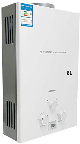 Cozyel 16KW Riscaldatore a Gas Riscaldatore di Acqua Istantaneo senza Serbatoio Scaldabagno senza Serbatoio (8L / min)