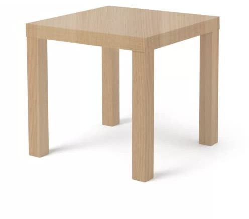 MAC 55 x 55 CM LACK Square Table - Small & Smart Side Table for Home, Office, Bedroom, Living Room, Garden - Stylish White Stained Oak