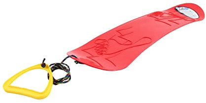 vom Pullach Hof Kindersnowboard Snowboard mit 1 Meter Zugseil und Griff Freestyleboard Gleitboard für Kinder Mini Schneeflitzer Snow Board (rot)