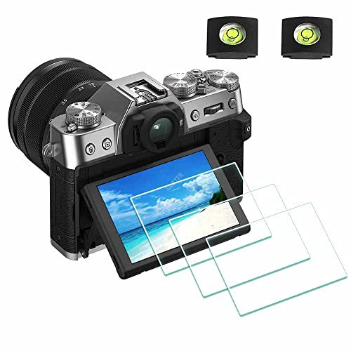 ULBTER Protector de pantalla para Fujifilm X-T30 II Fuji X-T30II Protector de pantalla de cristal protector de pantalla y cubierta para zapata de flash, accesorios de dureza 9H, vidrio templado [3 + 2