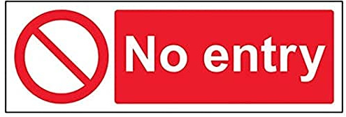 V Safety Prohibition Access - No Entry - 300 X 100mm