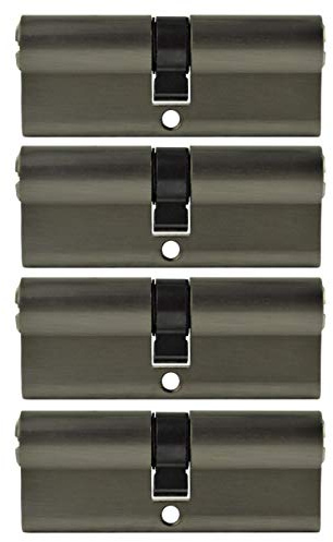 LÖWEN 60 mm, 4 serrature cilindriche 30/30 a doppio cilindro, con 20 chiavi reversibili, A:30, set da 4 pezzi (60 mm, 30/30, cilindri profilati, set da 4 pezzi con chiusura simultanea