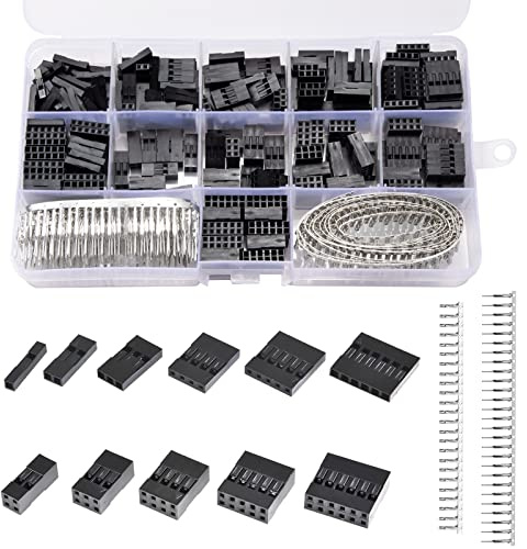 620 Stück 2,54mm Dupont Stecker Kit, Männlich Weiblich Stiftleiste Dupont Steckverbinder 1 2 3 4 5 6 Pin JST-SM, Kabel Stecker Buchsen Adapter Anschluss Gehäuse für Kabel, Leiterplatten