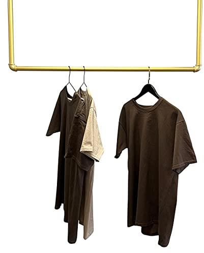 Kleiderstange Garderobe Industrie Design für Decke Gold | Breite 100 cm x Höhe 100 cm | Garderobenstange | Ankleidezimmer | Schlafzimmer | begehbarer Kleiderschrank M0213-Gold
