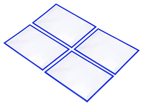PATIKIL A4 8.3x11.7 Magnetischer Schildhalter 4Pack Magnetische Dokument Halter Display Info-Rahmen für Büro Blau