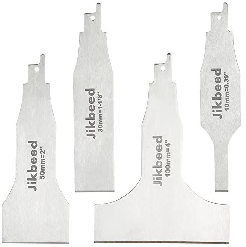 Jikbeed Sawzall Scraper Blade, Scraping Tool Attachment for Reciprocating Saws to Remove Linoleum, Glue, Vinyl Flooring, self-Adhesive Tiles, glued Carpet pad, Multi-Pack