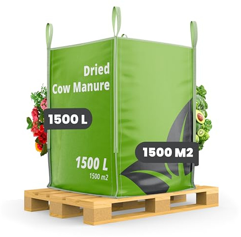 Fumier De Vache Séché (Grand Sac 1500 L - 1500 M2) - Fumier De Vache - Fumier - Engrais Universel - Avec Acide Humique - Améliorateur De Sol - Organifer