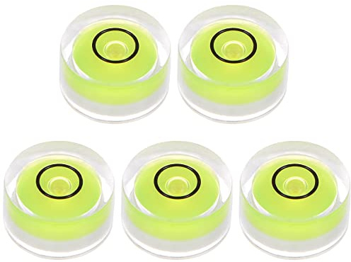 sourcing map 5 niveles de burbuja redondos de 12 x 6 mm, mini niveles de burbuja circular para nivelar cámara, trípode, telescopio, taller, tocadiscos, marco de fotos, color lima