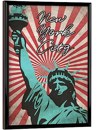 artboxONE Poster mit schwarzem Rahmen 18x13 cm Städte NYC Statue of Liberty - Bild NYC Amerika Freiheitsstatue