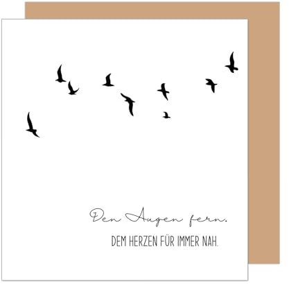 Edition Seidel Premium quadratische Trauerkarte mit Umschlag. Beileidskarte Karte mit Spruch In stiller Trauer Mitgefühl stille Anteilnahme Abschied herzliches Beileid Vögel (TQ102 SW024)