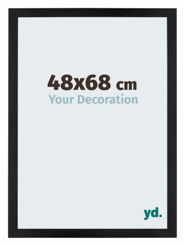 yd. Bilderrahmen 48x68 cm Schwarz Matt - Holz Rahmen Mura | Your Decoration, Acrylglas aus Kunststoff, Wandmontage, Geeignet für Fotos, Poster und Puzzles, Made in Holland