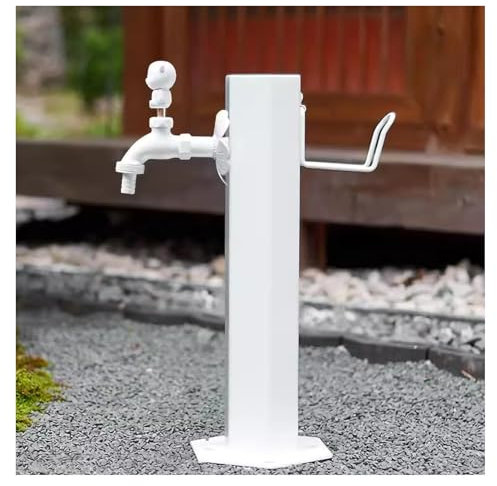 Edelstahl-Sechsecksäulen-Außenbrunnen-Gartenschlauchhalter mit Messinghahn, isolierte und frostsichere unabhängige Säule for den Gartenhof (Color : Style 1, Size : C)