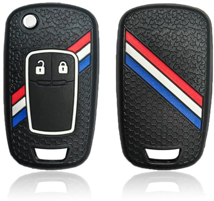 Juttzzei Autoschlüssel Hülle Opel für Opel Astra Corsa Insignia Karl Mokka Meriva Vectra Zafira Grandland Chevrolet Cruze Captiva Schlüssel Hülle, Silikon Opel Mokka Schlüsselhülle - 2 Tasten(Schwarz)