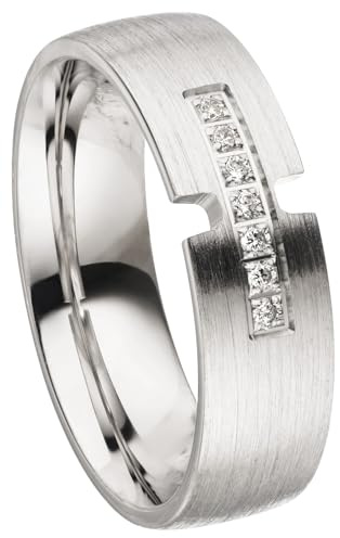 Kolibri Rings Damenring 7 Zirkonia Steine Sterling Silber 925 Ehering Verlobungsring Partnerring Freundschaftsring Ring - Gratis Gravur und Etui