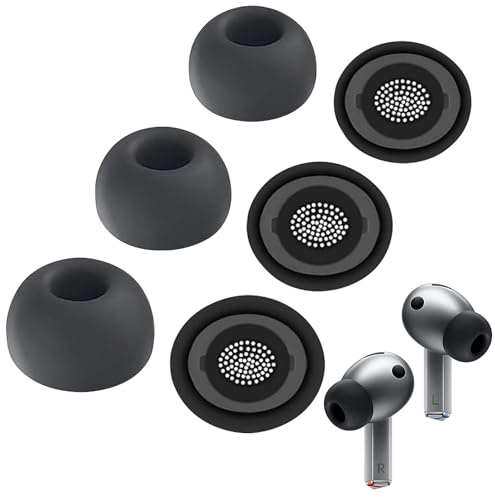 Öronproppar för Galaxy Buds Pro 3 – silikonöronproppar för Samsung Buds Pro 3, kompatibel ersättningstillbehör, L/M/S (3 par) svart