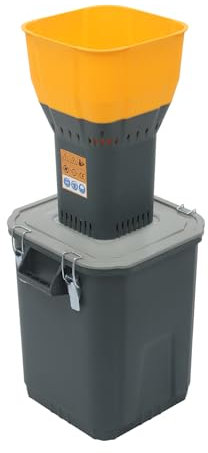 Mulino elettrico per cereali da 30 l (1000 W) – Mulino professionale per mangimi e grani con 5 setacci e imbuto arancione, fresa in acciaio inox per grano, avena e mais
