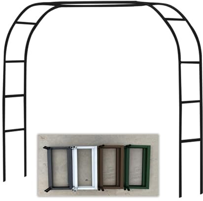 Generisch Rosenbögen Metall Torbogen Garten,Gartenbogen für Kletterpflanzen,Outdoor Rankhilfe Rankgitter Rankbogen Hochzeitsbogen mit Sockel Breit 1.4m,1.8m,2.4m,3.0m,3.5m(Schwarz,L280xW40xH220cm)