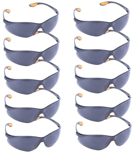 Jcasbdn 10Pcs Safety Glasses Protective Windproof Dustproof Lightweight Comfortable Tinted Safety Glasses