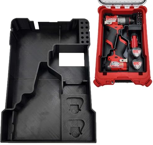 Tidy Tool Liner for M12 Fuel Drill Driver Impact and Milwaukee Packout Compact Tool Box organizer