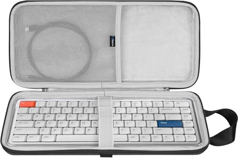 Funda de Transporte para teclados Slim Geekria, Compatible con Logitech MX Mechanical Mini, MelGeek O2, Flow Lite 84 / LOFREE Flow84, IQUNIX MQ80, 84 Teclas, Carcasa rígida (Gris Oscuro)