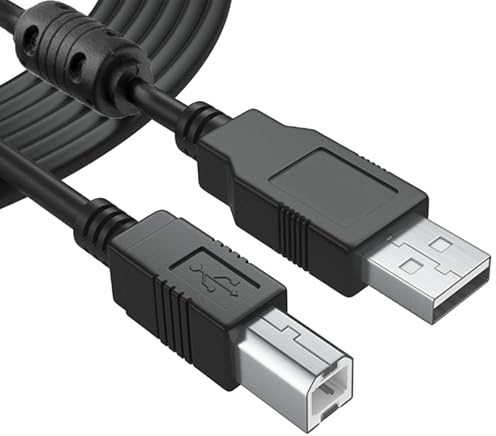 Vestoryyer 1 PCS USB Printer Cable,usba to usb b Lead,USB2.0 printer data cable Compatible withall copper black USBsquare port printer cable and all other USB A or B devices, Black（1.8 m）