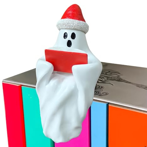 Figuras de Ghoost - Decoración de fantasma sentado | Fantasma espeluznante de resina | Estatua de lectura de Ghoost para alféizar de la ventana, estante de gabinete de TV, decoración interior del