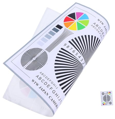 FIXOSHEE Lens Test Chart for Cctv Lens Alignment with Color Calibration Card Simplifies Focus Adjustment for Indoor and Outdoor Security Camera Image Assessment Durable Sticker for Accurate