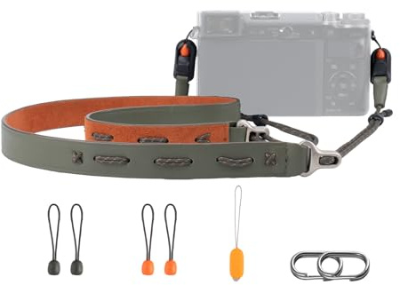 PGYTECH Kameragurt Slim Verstellbarer Schnellverschluss-Lederschultergurt 820-1360mm Leichter Retro Haltegurt für System/Kompakt/Instax/Digitalkameras, Vintage Stil