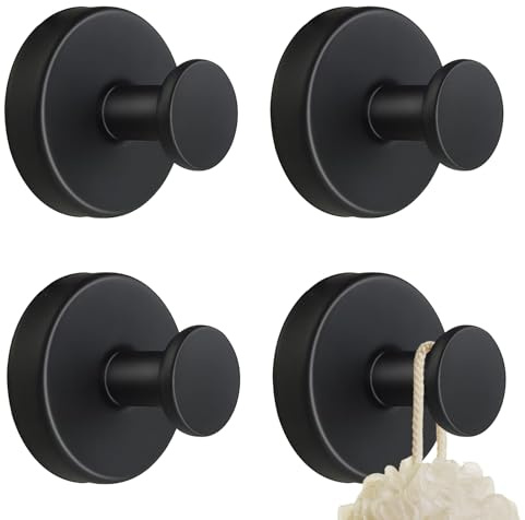 XMSHYODSM 4 PCS Vacuum Suction Cup Hooks, Suction Cup Hooks for Wreaths on Glass, Bathroom Vacuum Suctions Hookss Rust-Resistant Stainless Steel Towel Holder for Shower Bathroom Kitchen Glass Door