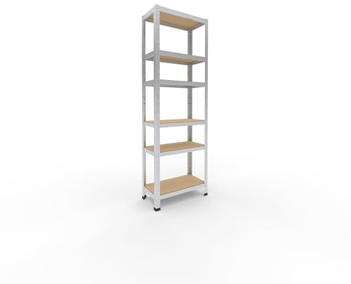 shelfplaza Home 180x60x30cm Schwerlastregal verzinkt mit 6 Böden x 145kg | Kellerregal · Lagerregal · Metallregal · Regale für Kellerraum · Steckregal · Abstellraum Regal