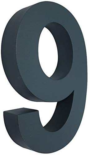 3D Hausnummer Nr.9 anthrazit RAL 7016 Edelstahl V2A rostfrei witterungsbeständig Höhe 20cm inkl. Montagematerial erhältlich 0 1 2 3 4 5 6 7 8 9 a b c d