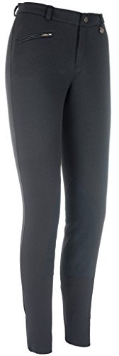 RL24 - Winter-Reithose für Kinder Essen | Kniebesatz aus Synthetikleder | atmungsaktive Thermoreithose mit hoher Wärmehaltung | Kinder Reitleggings in Schwarz | Reitbekleidung in Größe 104