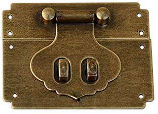 Tiazza Antique Brass Small Cabinet Box Latch Buckle Catch Clasp Case Lock Hinges Furniture Hardware Accessories Square Hasp