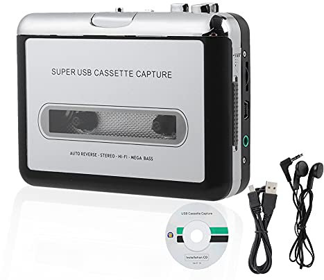 Annadue Kassettenkonverter, Kassette zu MP3 Konverter, Digital Audio Music Player, MP3 CD Converter Capture, für/CD, Plug-and-Play, Kein Laufwerk Erforderlich.