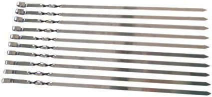 10 Grill-Spieße aus Edelstahl Fleischspiesse 50cm -1cm Breit - solide 2mm Stärke/Dicke