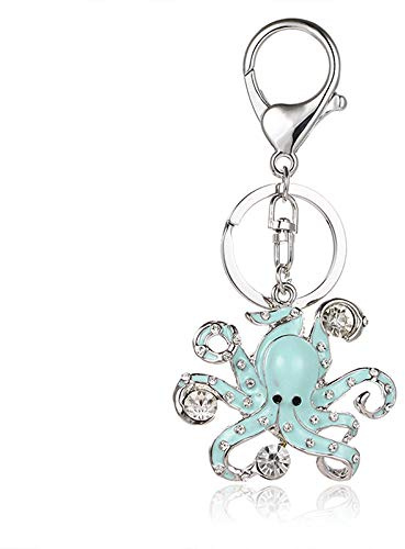 LZHLMCL Anhänger Schlüsselbund Strass Quallen Schlüsselringe Kettenhalter Perle Kristall Tier Schlüsselanhänger Für Auto Schlüsselringe Tasche Charms