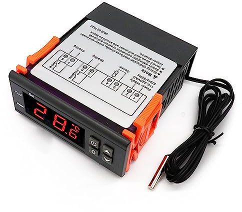 RUIZHI DC 110-220v Digital Termostato termoregolatore -50 ℃ ~ 99 ℃ Regolatore di Temperatura LED Display Temperature Controller con Sonda Sensore