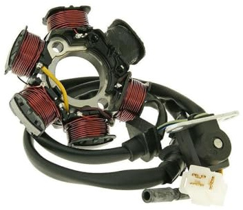 Lichtmaschine Stator Zündung 50cc 2-Takt kompatibel mit PGO Big Max, G-Max | Komplette Lichtmaschine mit Stator, Kabelsatz und Pick-up, Code PS50/M2-50, 50cc; kompatibel mit PGO Hot, PMX, T-Rex und PMS