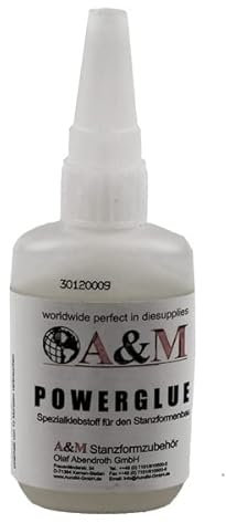 A&M Powerglue Sekundenkleber, Einkomponenten-Spezialklebstoff, 50g Flasche