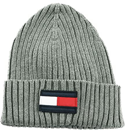 Tommy Hilfiger Mütze Big Flag Beanie Light Grey Heather grau