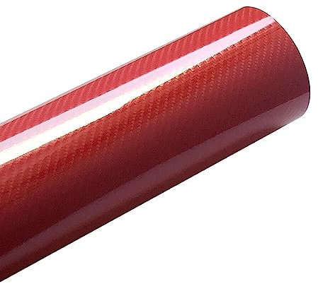 Kohlefaser Vinylfolie Selbstklebend Autofolie Wasserdichter Auto Schutz Folie DIY Ganzkörper Auto Styling Aufkleber Fahrzeug Lackschutzfolie Tarnung Vinyl Aufkleber für Auto,Motorrad,Rot 50 * 152cm