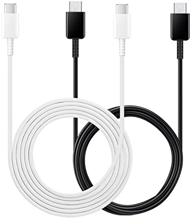 USB C Ladekabel kompatibel für Original Samsung USB Type-C zu Type-C 1.8Meter Kabel, Datenkabel Samsung Galaxy S22 S22 Ultra S21 S21FE S20 FE A53 5g A52 A33 5G Z Flip 4 Galaxy Tab S8 S7 schwarz