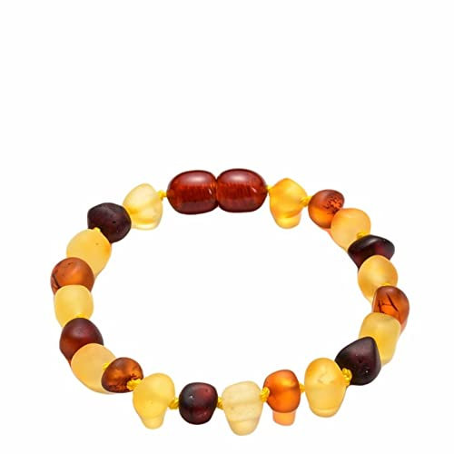 Armband Perlen Damen, Armband Damen Bunt Bernstein Bernsteinarmband Perlenarmbänder Geschenk für Frauen 15cmx8mm