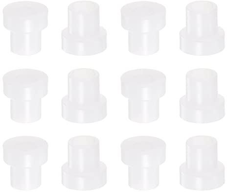 QUARKZMAN 12pz Flangiato Manicotto Cuscinetti 4mm Foro 6mm OD 8mm Lunghezza Nylon Boccole per Albero Bianco