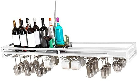 LIGUOYI Weinglashalter Wand, Weinflaschenregal Und Stemware-Aufhänger Stemware-Racks Robust Und Langlebig Platzsparend Für Familie Restaurant Hotel Bar, Mit Schrauben Weinglashalterung Hangend