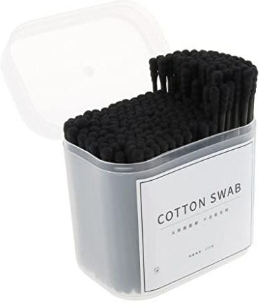 Generic 200x Cotton Buds Tupferstifte Holz Make Up Applikator, Schwarz