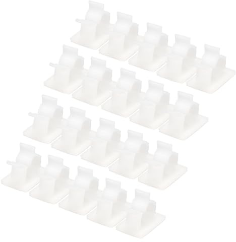 QUARKZMAN 25 Stück Kabelclips, 8-10mm Durchmesser Selbstklebende Nylon Kabelhalter, Verstellbare Kabelmanagement-Organizer-Klemme für PC Schreibtisch Büro, Weiß